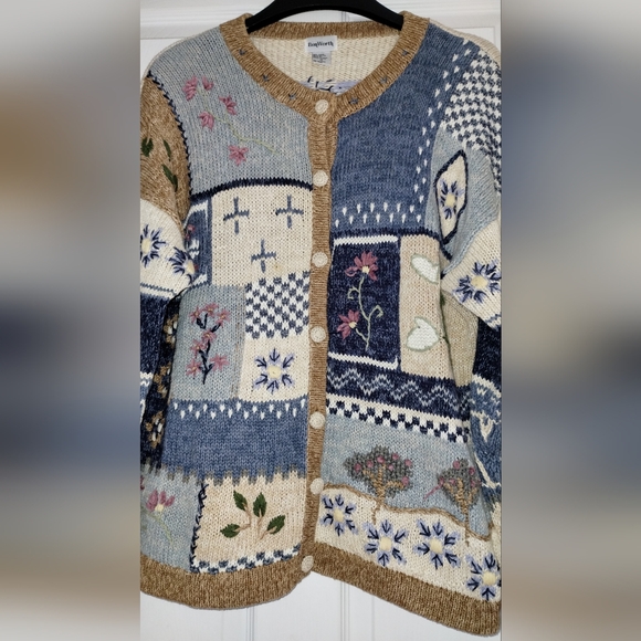 Vintage 90s Flower Bon Worth Cardigan Sweater - Picture 9 of 11